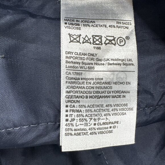 Banana Republic Avery Pants Womens 8P Navy Ankle Cropped Pleated Career NEW - Picture 7 of 10